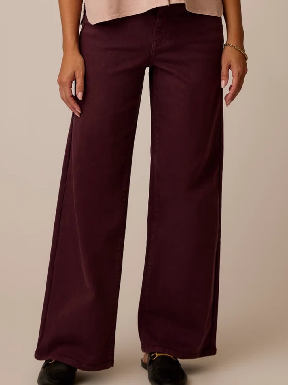 Carve Designs Audrey Wide-Leg Jeans in Deep Plum NWT